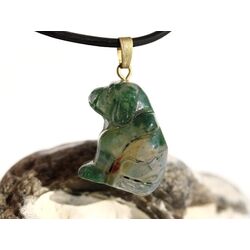 Moosachat grn Hund Anhnger se - ca. 2,8 cm x 1,5 cm x 1,1 cm
