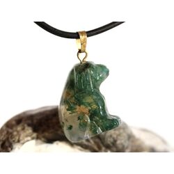 Moosachat grn Hund Anhnger se - ca. 2,8 cm x 1,5 cm x 1,1 cm