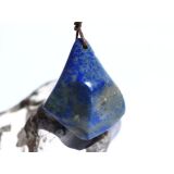 Lapislazuli / Fleck-Lapis XL Schmuckstein gebohrt - ca. 3,8 cm x 3,2 cm x 1,7 cm - inkl. Band -