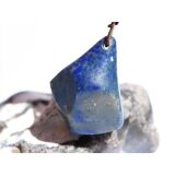 Lapislazuli / Fleck-Lapis XL Schmuckstein gebohrt - ca. 3,8 cm x 3,2 cm x 1,7 cm - inkl. Band -