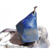 Lapislazuli / Fleck-Lapis XL Schmuckstein gebohrt - ca. 3,8 cm x 3,2 cm x 1,7 cm - inkl. Band -