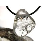 Turmalinquarz Schmuckstein / Trommelstein gebohrt - Sonderqualität - ca. 3,2 cm x 2,5 cm x 1,1 cm