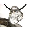 Turmalinquarz Schmuckstein / Trommelstein gebohrt - Sonderqualität - ca. 3,2 cm x 2,5 cm x 1,1 cm