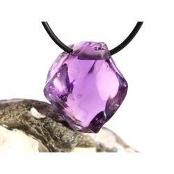 Amethyst mittelhell Kristall / Rohstein angetrommelt (Trommelstein) gebohrt - AAA-Sonderqualitt - Raritt - ca. 3,1 cm x 2,8 cm x 1,8 cm