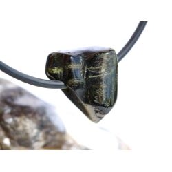 Turmalin grün (Verdelith) Trommelstein gebohrt - Rarität - ca. 1,7 cm x 1,5 cm x 0,9 cm