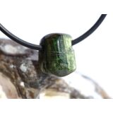 Turmalin grün (Verdelith) Trommelstein gebohrt -...