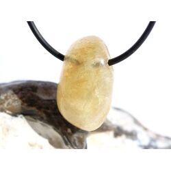 Citrin (gebr.) Trommelstein gebohrt - ca. 2,8 cm x 1,6 cm x 1,4 cm