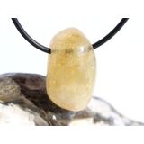 Citrin (gebr.) Trommelstein gebohrt - ca. 2,8 cm x 1,6 cm...