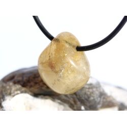 Citrin (gebr.) Trommelstein gebohrt - ca. 2,2 cm x 1,8 cm x 1,4 cm - Sonderpreis wg. Makel -