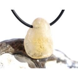 Citrin (gebr.) Trommelstein gebohrt - ca. 2,7 cm x 1,9 cm x 1,3 cm