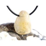 Citrin (gebr.) Trommelstein gebohrt - ca. 2,7 cm x 1,9 cm x 1,3 cm