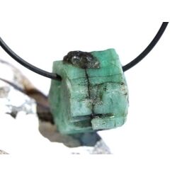 Smaragd Kristallstab / Rohsteinform angetrommet, gebohrt (Beryll) - Sonderqualitt - Raritt - ca. 2,2 cm x 2,1 cm x 1,8 cm