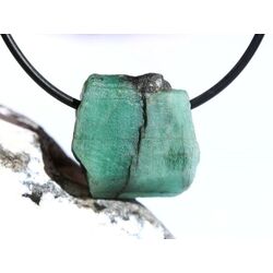 Smaragd Kristallstab / Rohsteinform angetrommet, gebohrt (Beryll) - Sonderqualitt - Raritt - ca. 2,2 cm x 2,1 cm x 1,8 cm