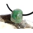 Smaragd Schmuckstein / Trommelstein gebohrt (Beryll) - Rarität - ca. 1,6 cm x 1,5 cm x 1,2 cm