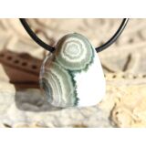 Ozeanachat Trommelstein gebohrt (Ozeanchalcedon /...