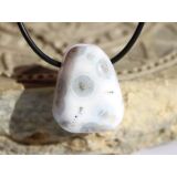 Ozeanachat Trommelstein gebohrt (Ozeanchalcedon /...