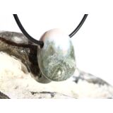 Ozeanachat Trommelstein gebohrt (Ozeanchalcedon /...