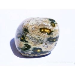 Ozeanachat XL Trommelstein / Handschmeichler (Ozeanchalcedon / Ozeanjaspis) - ca. 3,1 cm x 3 cm x 2,7 cm