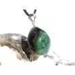 Turmalin grün (Verdelith) Trommelstein Anhänger Öse - Rarität - schöne Qualität - ca. 3,1 cm x 1,7 cm x 1,3 cm