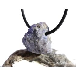 Tansanit (Zoisit) Rohsteinform angetrommelt, gebohrt - Rarität - schöne Qualität - ca. 2 cm x 2 cm x 1,6 cm (Trommelstein)