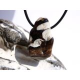 Peanutwood (versteinertes Holz) Trommelstein gebohrt - Sonderqualität - Rarität - ca. 3,4 cm x 1,9 cm x 1,9 cm (GKS)