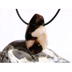 Peanutwood (versteinertes Holz) XXL Trommelstein gebohrt - Sonderqualitt - Raritt - ca. 4,3 cm x 2,4 cm x 1,8 cm