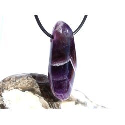 Chevron-Amethyst (Amethystquarz) XXL Trommelstein gebohrt - Sonderqualit�t - ca. 4,4 cm x 1,7 cm x 1,3 cm