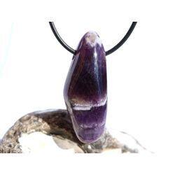 Chevron-Amethyst (Amethystquarz) XXL Trommelstein gebohrt - Sonderqualit�t - ca. 4,4 cm x 1,7 cm x 1,3 cm