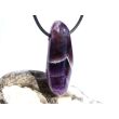 Chevron-Amethyst (Amethystquarz) XXL Trommelstein gebohrt - Sonderqualität - ca. 4,4 cm x 1,7 cm x 1,3 cm