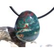 Heliotrop Trommelstein gebohrt - AA-Sonderqualität - ca. 2,4 cm x 2 cm x 1,2 cm