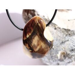 Peanutwood (versteinertes Holz) Trommelstein gebohrt - Sonderqualitt - Raritt - ca. 3,4 cm x 2,5 cm x 1,9 cm