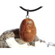 Schlangenjaspis (Schlangenstein / Fossilienkalk) Trommelstein Anhänger Silberöse - Sonderqualität - ca. 3,4 cm x 1,8 cm x 1,1 cm