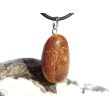 Schlangenjaspis (Schlangenstein / Fossilienkalk) Trommelstein Anhänger Silberöse - Sonderqualität - ca. 3,4 cm x 1,8 cm x 1,1 cm