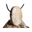 Versteinerte Koralle XXL Schmuckstein Cabochon / Scheibenstein gebohrt - ca. 4 cm x 3 cm x 1,1 cm - Sonderpreis wg. Makel -