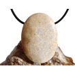 Versteinerte Koralle XXL Schmuckstein Cabochon / Scheibenstein gebohrt - ca. 4 cm x 3 cm x 1,1 cm - Sonderpreis wg. Makel -