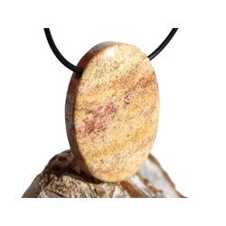 Versteinerte Koralle XXL Schmuckstein Cabochon / Scheibenstein gebohrt - ca. 4 cm x 3 cm x 0,9 cm