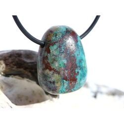 Chrysokoll Trommelstein gebohrt - Sonderqualit�t - ca. 2,7 cm x 2,1 cm x 1,4 cm