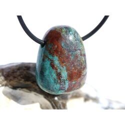 Chrysokoll Trommelstein gebohrt - Sonderqualit�t - ca. 2,7 cm x 2,1 cm x 1,4 cm