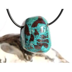 Chrysokoll Trommelstein gebohrt - Sonderqualitt - ca. 3,2 cm x 2,6 cm x 2 cm