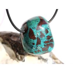 Chrysokoll Trommelstein gebohrt - Sonderqualitt - ca. 3,2 cm x 2,6 cm x 2 cm