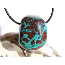 Chrysokoll Trommelstein gebohrt - Sonderqualitt - ca. 3,2 cm x 2,6 cm x 2 cm