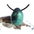 Chrysokoll mit Shattuckit Trommelstein gebohrt - Sonderqualität - ca. 2,6 cm x 1,9 cm x 1,5 cm
