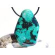 Chrysokoll XXL Schmuckstein / Scheibenstein / Trommelstein gebohrt - AA-Sonderqualität - Handarbeit - ca. 4,7 cm x 3,1 cm x 1,1 cm