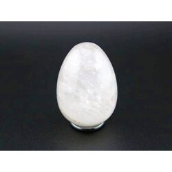 Bergkristall mit Silberschimmer / Regenbogenschimmer - Edelstein-Ei - ca. 4,8 cm