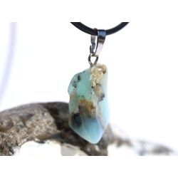 Andenopal hellblau (Chrysopal) Trommelstein Anhnger Silberse Schmuckdose - Raritt - Sonderqualitt - ca. 3,1 cm x 1,4 cm x 0,9 cm