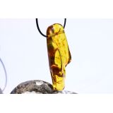 Bernstein (Jung-Kopal) XXXL Trommelstein gebohrt - Sonderqualität - ca. 6,7 cm x 2,9 cm x 1,6 cm