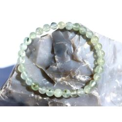 Prehnit grün Armband / Kugelarmband Kugeln 6 mm - Sonderqualität - ca. 18-19 cm