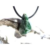 Prasem "Afrikanische Jade" Trommelstein / Schmuckstein gebohrt - ca. 2,5 cm x 1,3 cm x 1,6 cm