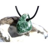 Prasem "Afrikanische Jade" Trommelstein / Schmuckstein gebohrt - ca. 2,5 cm x 1,3 cm x 1,6 cm