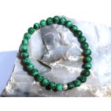 Malachit Armband / Kugelarmband - Silberperle - Kugel 6...